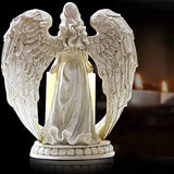 Angel Candle Holder with LED Candle, Battery-Powered, Angel Memorial Gifts, Angel Wing Praying Statue for Home Decoration - BGCOPPER
