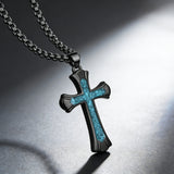 Black Turquoise Cross Necklace – Faith & Southwest Spirit
