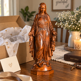 Hand-carved boxwood icon of the Immaculate Heart of Mary