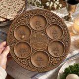 Jerusalem Passover Seder Plate – Hand-Carved Beechwood Judaica for Pesach