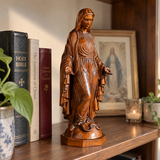 Hand-carved boxwood icon of the Immaculate Heart of Mary