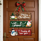 Christmas & New Year Wooden Hanging Signs: Rustic Holiday Cheer for Your Home