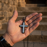 Textured Two-Tone Cross Necklace – Faith, Resilience & Rugged Elegance