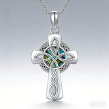Celtic Knot Abalone Cross Necklace – Heritage & Faith Woven Together