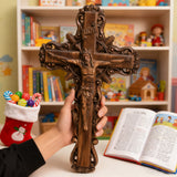 Kruzifix aus Eschenholz, Jesus Christus, hölzernes Kreuz Geschenk der Liebe