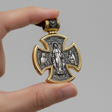 S925 sterling silver double-sided Jesus and Virgin Mary necklace