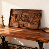 Letztes Abendmahl Religiöse Schnitzerei Icons Personal isierte Geschenke Holz schnitzerei Religiöse Holz Wand Kunst