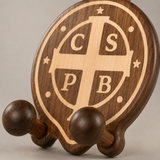 Beechwood Saint Benedict Cross Phone Stand – Foldable Adjustable Christian Desk Holder