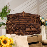 "Jesus, I Trust in You" - Handcrafted Solid Wood Religious Plaque with John 3:16 Eternal Promise