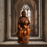 Bruges Madonna Statue: Hand-Carved Beechwood, Woven With Faith and Story - size and finish detail