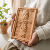 God's Redeeming Hand Beech Wood Carving Wall Decoration - craftsmanship detail