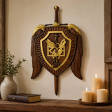 Archangel Michael Sword & Shield Wall Plaque - Divine Protection in Spiritual Warfare - product view