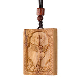 Square Archangel Michael Wooden Pendant