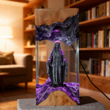 Virgin Mary Resin & Wood Night Light Ornament (Plug-in Version)