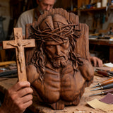 Jesus Crown of Thorns Beechwood Sculpture