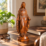 Hand-carved boxwood icon of the Immaculate Heart of Mary
