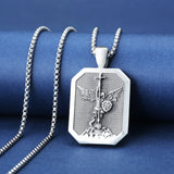 St.Michael Archangel Necklace guardian angel patron saint of paratroopers police military paramedics firemen Michael talisman protection - BGCOPPER