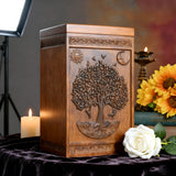 Handcrafted Beechwood Tree of Life Urn — A Testament to Eternal Life in Christ 🌿✞