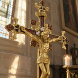 Hand-Painted Metal Jesus Christ Crucifix: Sacred Home Decor