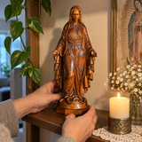 Hand-carved boxwood icon of the Immaculate Heart of Mary