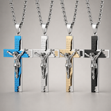Stainless Steel Cross Pendant with Scripture – Comes with a 24-inch chain