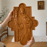 God's Shepherd religious gift Wooden carved chrirstian wall art