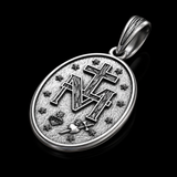 S925K Silver Miracle Medal English Version Inscription Necklace