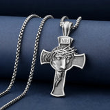 Sterling Pewter/S925K Silver Jesus Cross Necklace - BGCOPPER