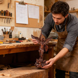 St. Michael the Archangel - Hand Carved Boxwood Sculpture - Spiritual Guardian for Prayer Spaces