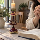 Vintage Burgundy Star of David Candle Holder – Faith & Heritage Home Decor