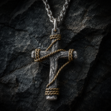 Hand-Wrapped Antique Copper Cross Necklace – Christian Faith Pendant