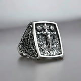 S925K Silver Handcrafted Jesus Crucifixion Scene Ring - BGCOPPER