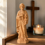 Joseph Beechwood Round Carved Tabletop Ornament