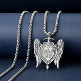 St Michael's Archangel Shield Necklace,The Patron Saint of Paratrooper Police Military Paramedic Fireman - BGCOPPER