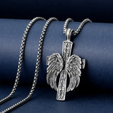 Pure Tin Celtic Winged Crucifix Necklace - BGCOPPER