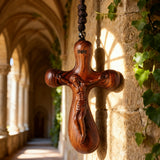 Bgcopper Rosewood Crucifix of Jesus' Passion (Necklace & Car Charm Options)