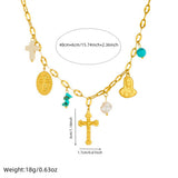 Gold-Tone Christian Charm Necklace: Faith Meets Boho Elegance