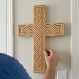 Handcrafted Beechwood Plaited Wall Cross – Natural Wood Finish