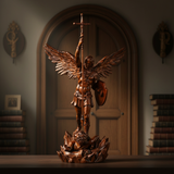 St. Michael the Archangel - Hand Carved Boxwood Sculpture - Spiritual Guardian for Prayer Spaces