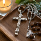 Solid Brass Jesus Crucifix Necklace – Christian Cross Pendant with 24" Chain