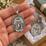 S925 Silver/Titanium Steel ‘Miracle’ Medallion Necklace