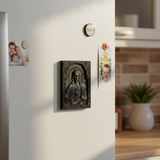 Sacred Heart of Jesus Hand-Carved Wood Magnet - 4 Premium Wood Tones for Home, Car & Office