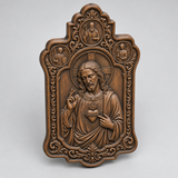 Sacred Heart of Jesus Hand-Carved Beechwood Plaque – Catholic Prayer, Home Blessing & Faith Gift