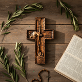 BGCOPPER Retter Jesus Kreuz geschnitzt aus Naturholz