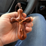 Bgcopper Rosewood Crucifix of Jesus' Passion (Necklace & Car Charm Options)
