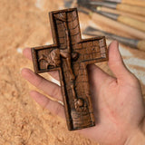 BGCOPPER Savior Jesus Cross - Carved from Natural Wood - BGCOPPER