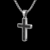 Modern Cross Pendant Necklace – Titanium Steel Christian Necklace for Men