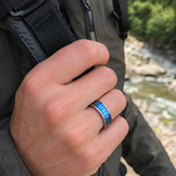 Glow In The Dark Viking Elder Futhark Rune Rotatable Spinner Stainless Steel Anxiety Relief Ring