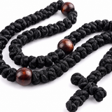 Handmade 100-Knot Christian Prayer Rope with Wooden Beads – Prayer & Daily Devotion