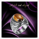 Stainless Steel Personalized Vintage Court Turquoise Titanium Ring - BGCOPPER